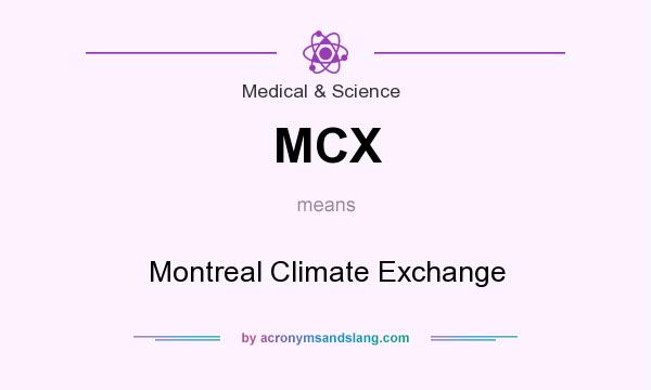 What does MCX mean? It stands for Montreal Climate Exchange