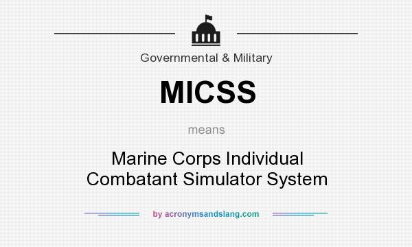 What does MICSS mean? It stands for Marine Corps Individual Combatant Simulator System