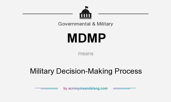 What does MDMP mean? It stands for Military Decision-Making Process