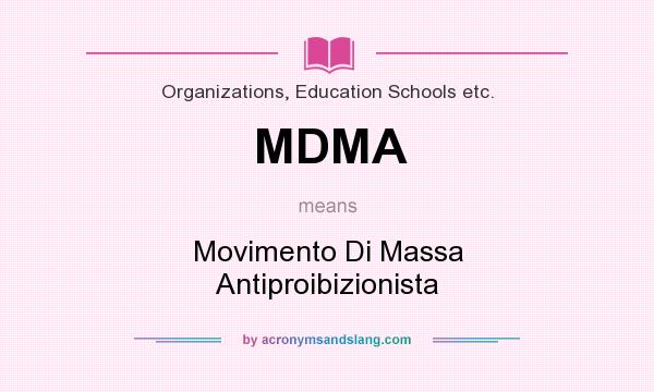 What does MDMA mean? It stands for Movimento Di Massa Antiproibizionista