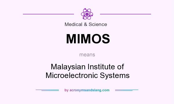 What does MIMOS mean? It stands for Malaysian Institute of Microelectronic Systems