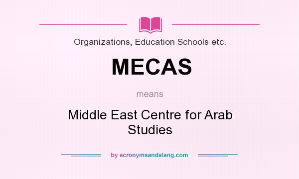 What does MECAS mean? It stands for Middle East Centre for Arab Studies
