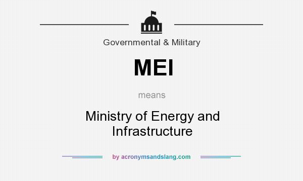 What does MEI mean? It stands for Ministry of Energy and Infrastructure