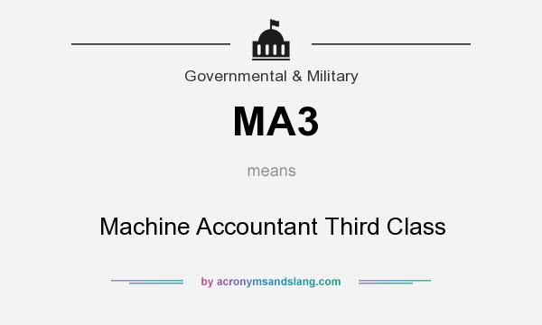 What does MA3 mean? It stands for Machine Accountant Third Class