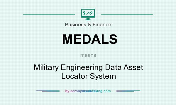 What does MEDALS mean? It stands for Military Engineering Data Asset Locator System