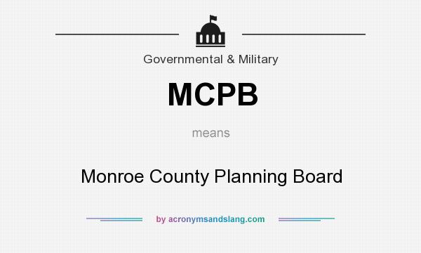 What does MCPB mean? It stands for Monroe County Planning Board
