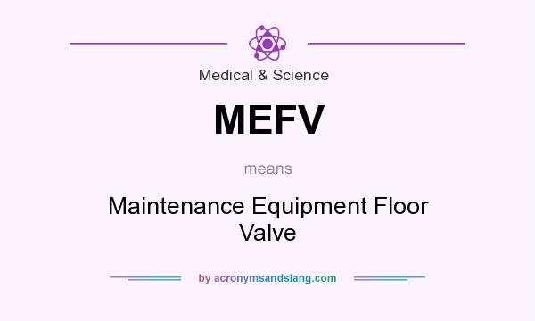 What does MEFV mean? It stands for Maintenance Equipment Floor Valve