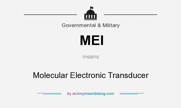 What does MEI mean? It stands for Molecular Electronic Transducer