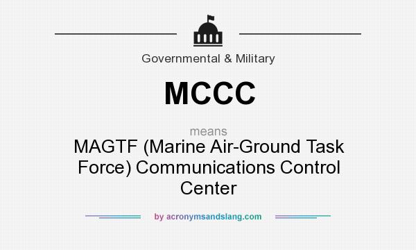 What does MCCC mean? It stands for MAGTF (Marine Air-Ground Task Force) Communications Control Center