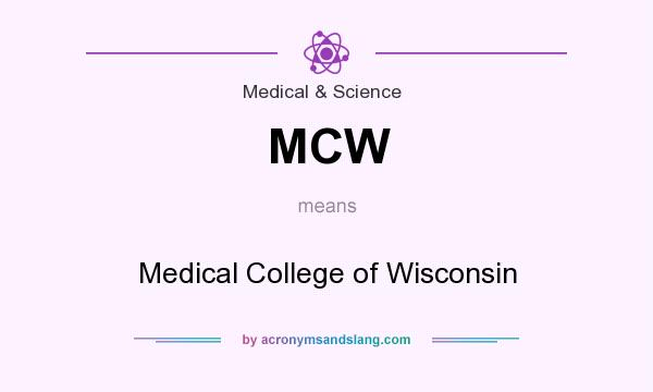 What does MCW mean? It stands for Medical College of Wisconsin