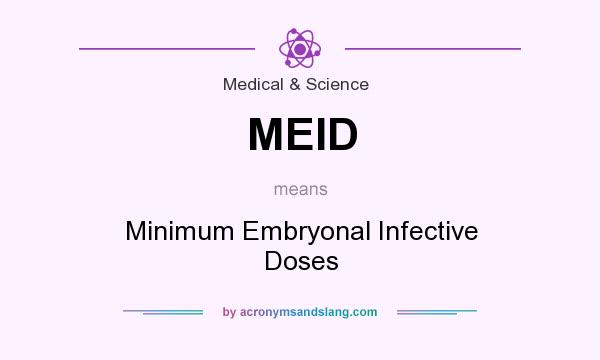 What does MEID mean? It stands for Minimum Embryonal Infective Doses