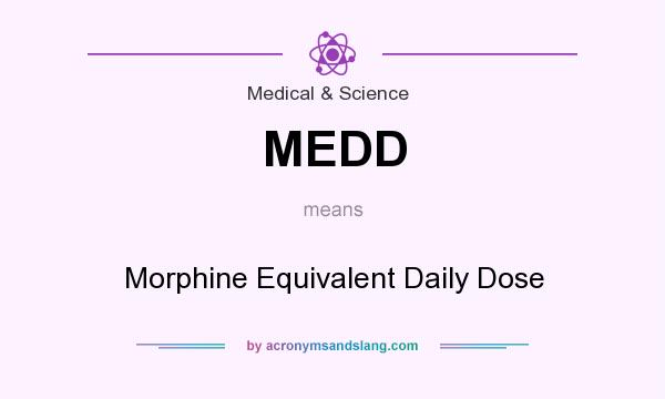 What does MEDD mean? It stands for Morphine Equivalent Daily Dose
