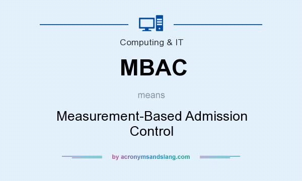 What does MBAC mean? It stands for Measurement-Based Admission Control