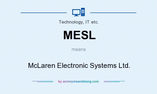 What does MESL mean? It stands for McLaren Electronic Systems Ltd.