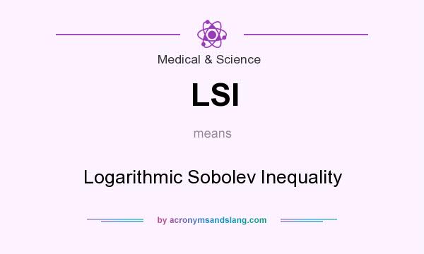 What does LSI mean? It stands for Logarithmic Sobolev Inequality