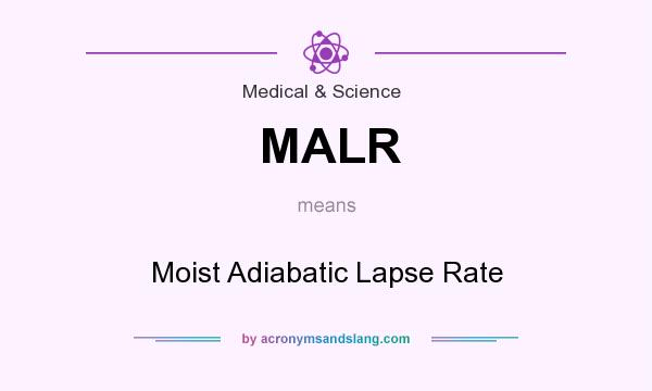 What does MALR mean? It stands for Moist Adiabatic Lapse Rate