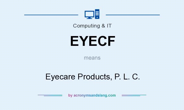 What does EYECF mean? It stands for Eyecare Products, P. L. C.