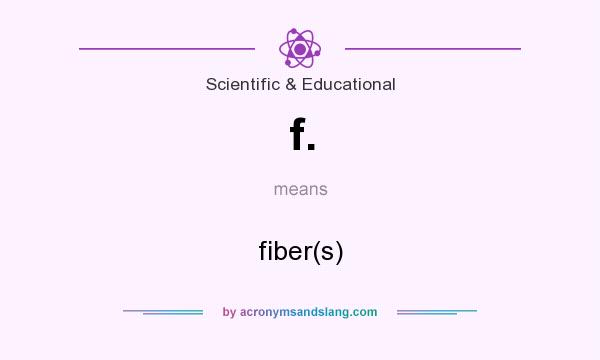 What does f. mean? It stands for fiber(s)