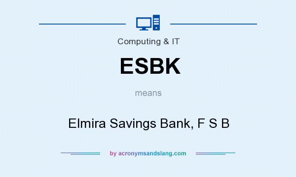What does ESBK mean? It stands for Elmira Savings Bank, F S B