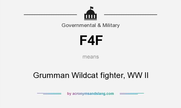 What does F4F mean? It stands for Grumman Wildcat fighter, WW II