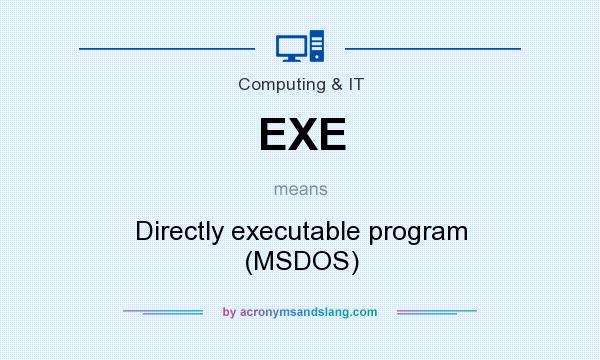 What does EXE mean? It stands for Directly executable program (MSDOS)