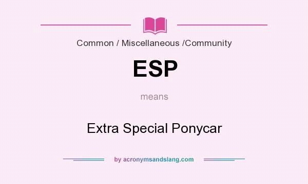 What does ESP mean? It stands for Extra Special Ponycar