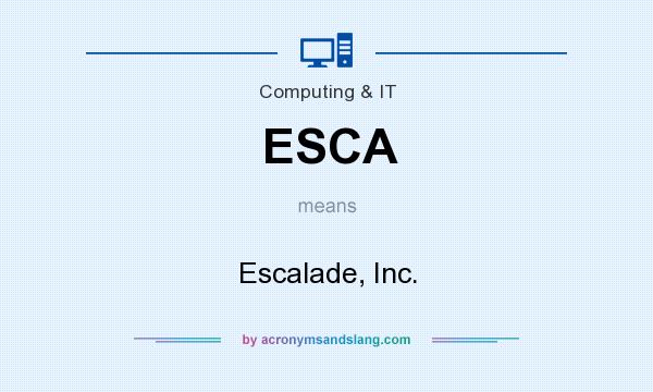What does ESCA mean? It stands for Escalade, Inc.
