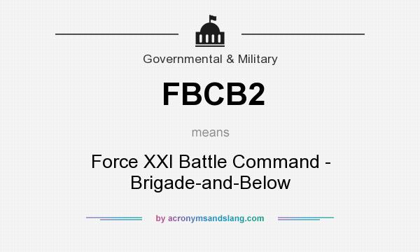 What does FBCB2 mean? It stands for Force XXI Battle Command - Brigade-and-Below