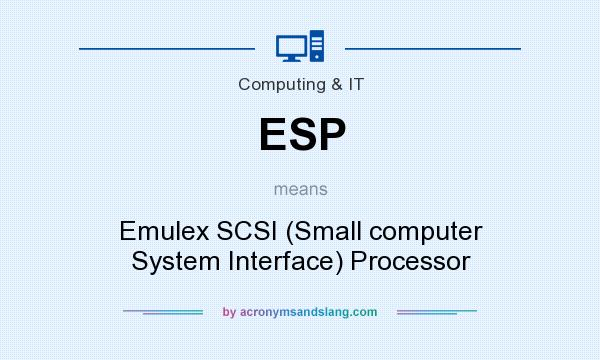 What does ESP mean? It stands for Emulex SCSI (Small computer System Interface) Processor