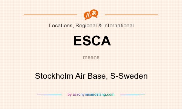 What does ESCA mean? It stands for Stockholm Air Base, S-Sweden