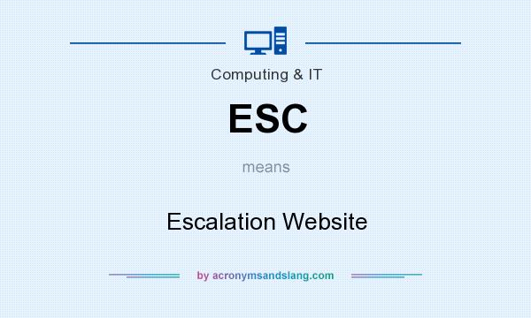 What does ESC mean? It stands for Escalation Website