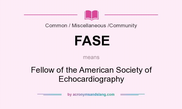 What does FASE mean? It stands for Fellow of the American Society of Echocardiography