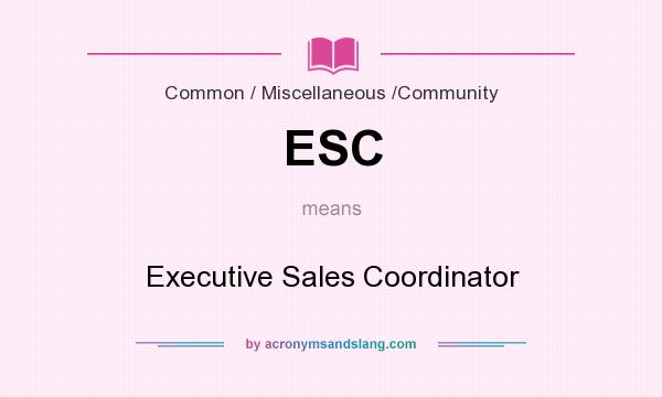 What does ESC mean? It stands for Executive Sales Coordinator