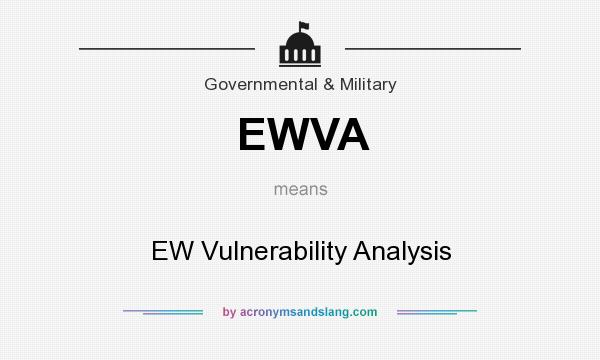 What does EWVA mean? It stands for EW Vulnerability Analysis