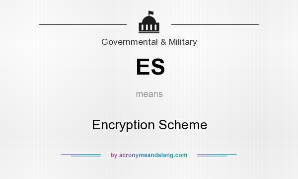 What does ES mean? It stands for Encryption Scheme