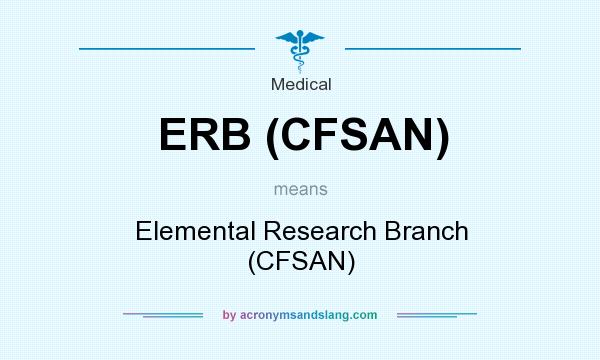 What does ERB (CFSAN) mean? It stands for Elemental Research Branch (CFSAN)