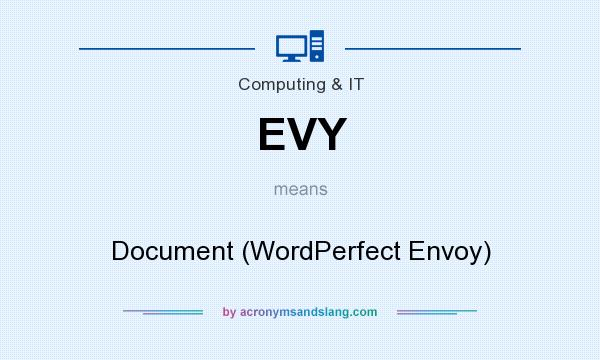 What does EVY mean? It stands for Document (WordPerfect Envoy)