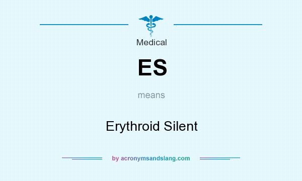 What does ES mean? It stands for Erythroid Silent