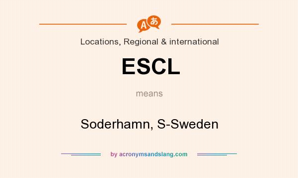 What does ESCL mean? It stands for Soderhamn, S-Sweden