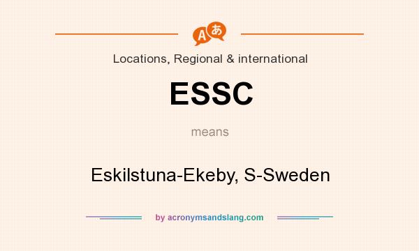 What does ESSC mean? It stands for Eskilstuna-Ekeby, S-Sweden