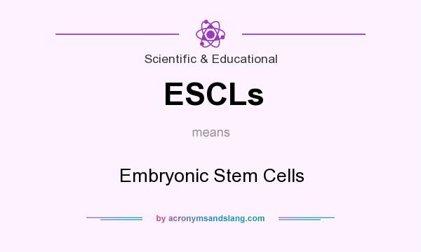 What does ESCLs mean? It stands for Embryonic Stem Cells