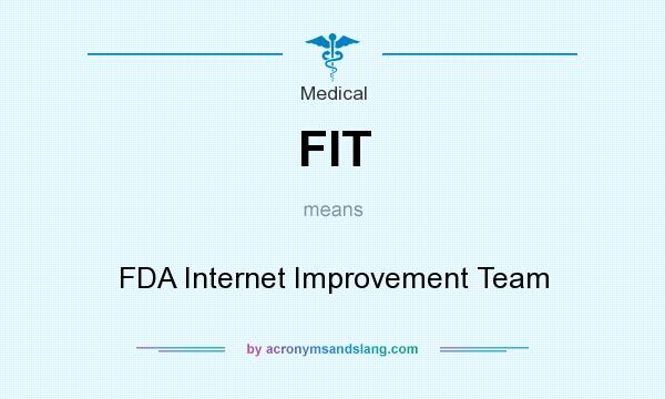 What does FIT mean? It stands for FDA Internet Improvement Team