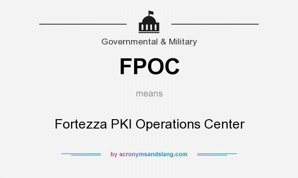 What does FPOC mean? It stands for Fortezza PKI Operations Center