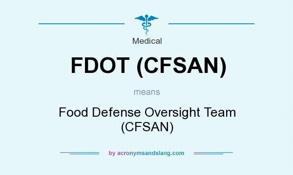 What does FDOT (CFSAN) mean? It stands for Food Defense Oversight Team (CFSAN)