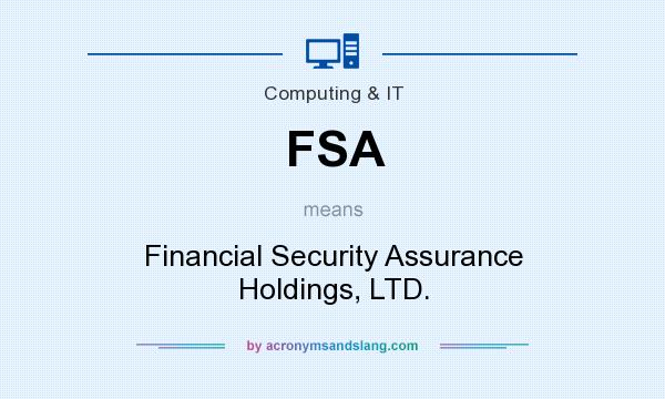 What does FSA mean? It stands for Financial Security Assurance Holdings, LTD.