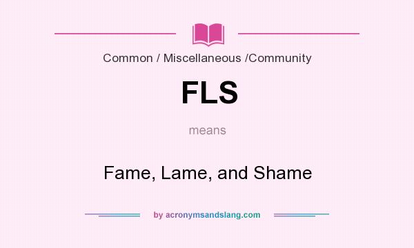 What does FLS mean? It stands for Fame, Lame, and Shame