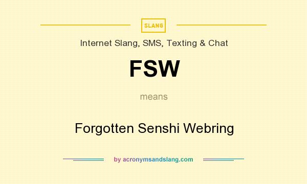 What does FSW mean? It stands for Forgotten Senshi Webring
