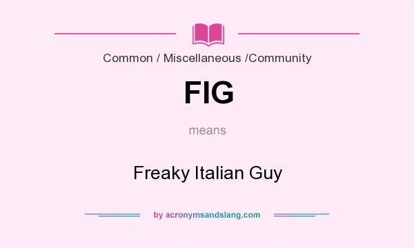 What does FIG mean? It stands for Freaky Italian Guy