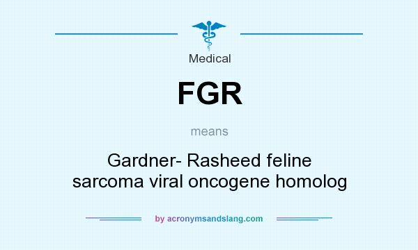 What does FGR mean? It stands for Gardner- Rasheed feline sarcoma viral oncogene homolog