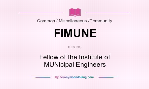 What does FIMUNE mean? It stands for Fellow of the Institute of MUNicipal Engineers